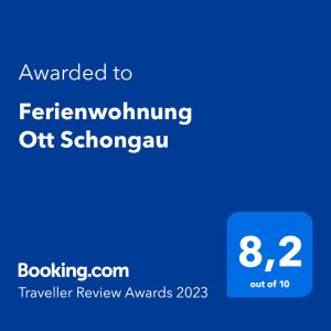 Appartement Ferienwohnung Ott Schongau 5 Semerstraße 86956 Schongau Bavière