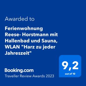 Ferienwohnung Reese- Horstmann mit Hallenbad und Sauna, WLAN \