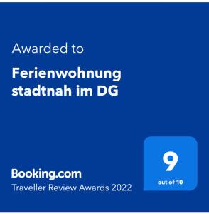 Ferienwohnung stadtnah im DG