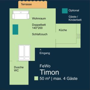 FeWo TIMON großzügig modern mit Terrasse ca 50 qm