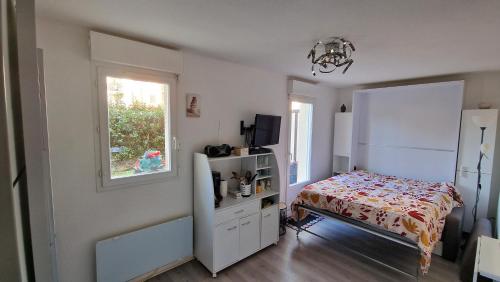 Grand studio Front de mer ensoleillé avec jardin plein sud accès direct plage