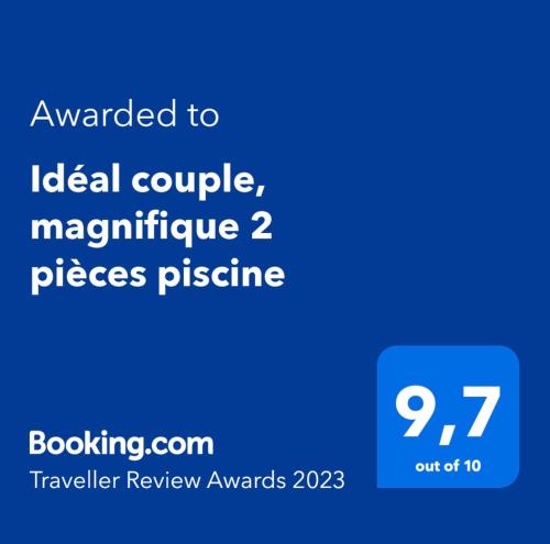 Idéal couple, magnifique 2 pièces piscine