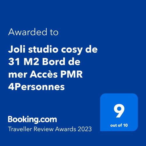 Joli studio cosy de 31 M2 Bord de mer Accès PMR 4Personnes