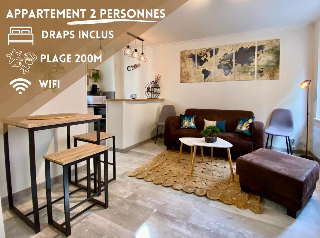 Appartement L'air Marin - Plage 2min - Hyper Centre - Cosy 44 Rue Thiers 76470 Le Tréport