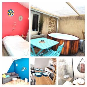L'Antique SPA: jacuzzi sous patio