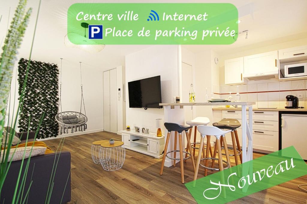 L'Evasion Lourdaise Terrasse Centre Parking wifi Appart N°2, Résidence de l'Adcour RDC 2, 3 Avenue Maréchal Juin, 65100 Lourdes