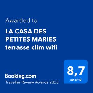 LA CASA DES PETITES MARIES terrasse clim wifi
