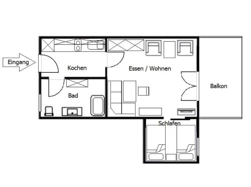 Landhaus Vogelweide - 2 Zimmer mit Balkon