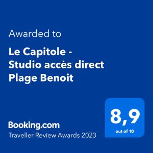 Le Capitole - Studio accès direct Plage Benoit