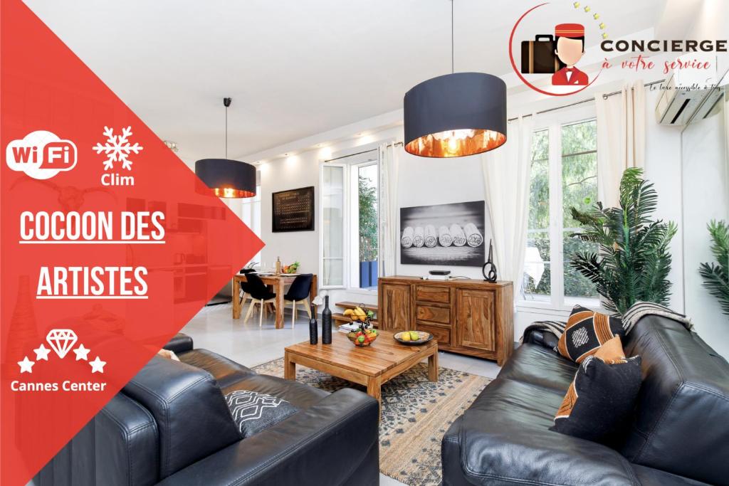 Le Cocon des Artistes - Coeur de Cannes - Spacieux - Terrasse - Clim 62 Rue Jean Jaures, 06400 Cannes