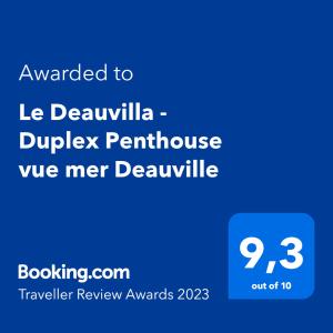 Le Deauvilla - Duplex Penthouse vue mer Deauville