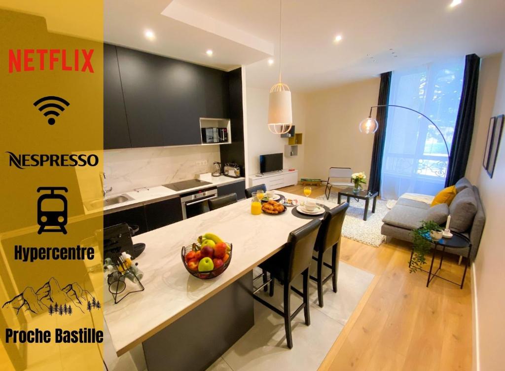 Appartement Le Huppé, Hypercentre, proche Bastille, WIFI illimité & Netflix 3 Place de Gordes 38000 Grenoble