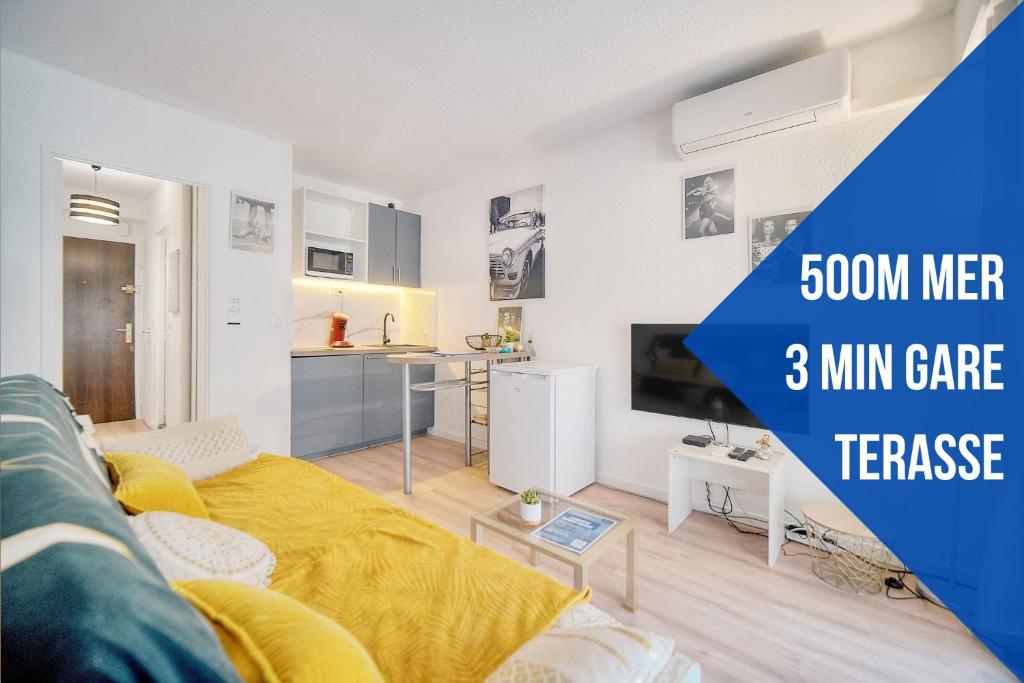 Le Kate-500m Plage-Terrasse Verrière Côte d’Azur 1 er étage avec ascenseur 1 Rue du Châtaignier, 06400 Cannes