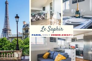 Le SAPHIR - Self Checking - 20min from Paris - 2 bathrooms - Free Parking around