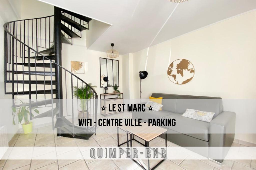 Appartement LE ST MARC - Théâtre de Cornouaille - Wifi - Parking privé - Entrée Autonôme Fond de cour, gauche 5 Rue Saint-Marc 29000 Quimper