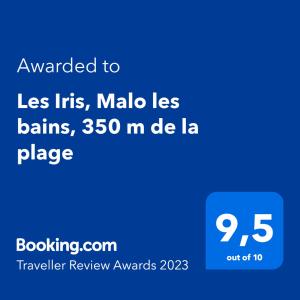 Les Iris, Malo les bains, 350 m de la plage