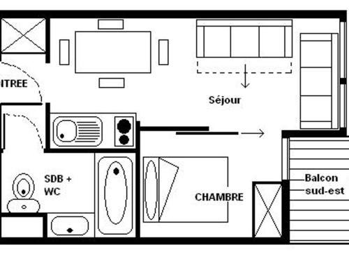 Appartement Appartement Les Menuires, 2 pièces, 4 personnes - FR-1-344-973 REBERTY 27 Rue des Lys Les Menuires