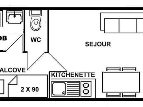 Appartement Appartement Les Saisies, 1 pièce, 4 personnes - FR-1-594-175 60 Chemin du Cristal Hauteluce