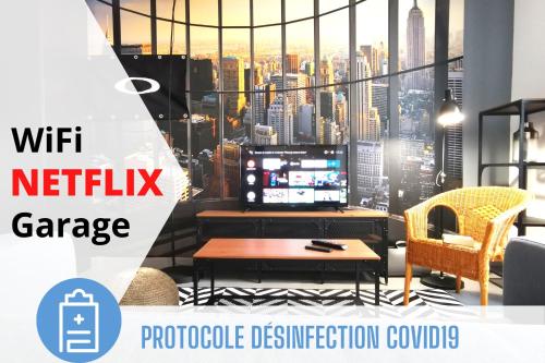 Loft 50m2 plein centre-ville avec garage, WiFi...