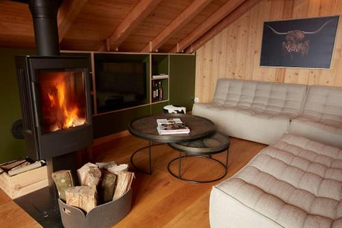 Magnifique appartement, 5* avec cheminée, accès ski au pied