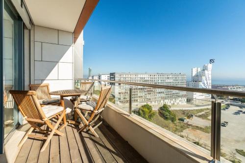 Modern apartment with balcony and amazing views