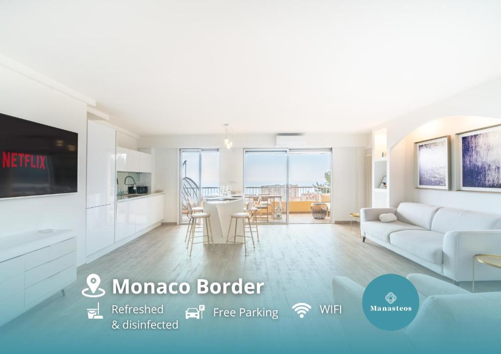 Monaco border, Sea View, Terrace, Free Parking 1 Boulevard Guynemer, 06240 Beausoleil