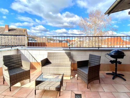 Monteur-Ferien Apartment bis 4 Personen mit Balkon, Grill, Smart-TV, NETFLIX, Küche