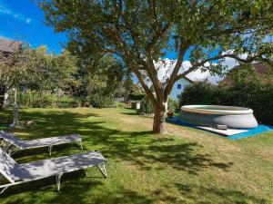 Nice flat with sauna covered terrace garden and tree house for children