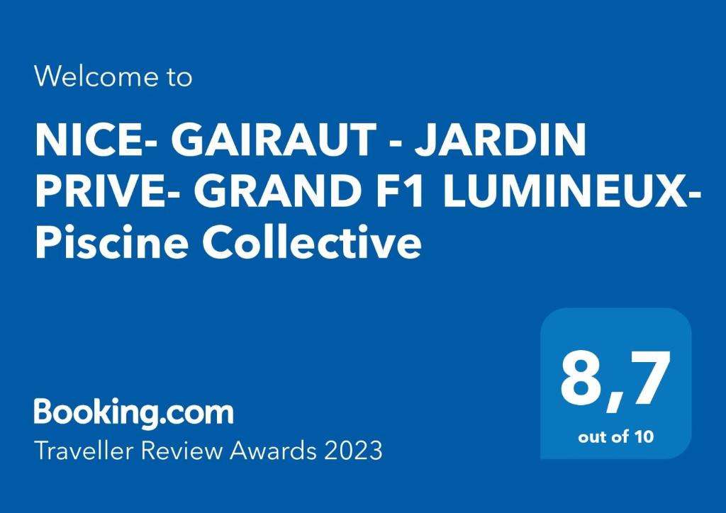 NICE- GAIRAUT - JARDIN PRIVE- GRAND F1 LUMINEUX-Piscine Collective LE RONSARD 30 Vieux Chemin de Gairaut, 06100 Nice