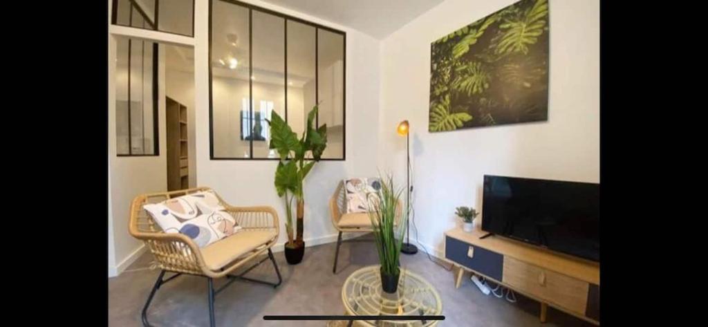Nice Proche mer Climatisé 2 pièces style loft