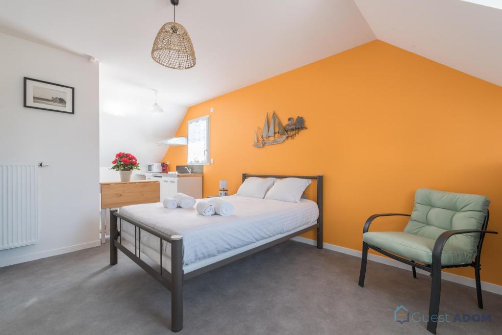 Appartement Orange Studio - Agréable et entièrement rénové de la Saullais, 9 35260 Cancale