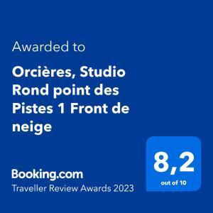 Orcières, Studio Rond point des Pistes 1 Front de neige