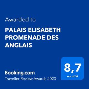PALAIS ELISABETH PROMENADE DES ANGLAIS