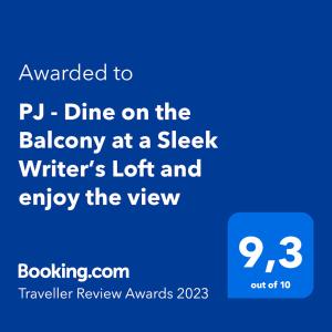 PJ - Dine on the Balcony at a Sleek Writer’s Loft and enjoy the view