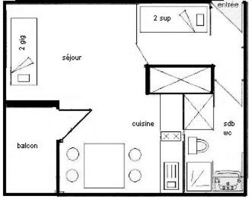 Résidence Les Hameaux Ii - Studio pour 4 Personnes 564