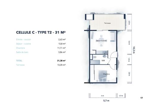 Residence Marina di Bravone - appartement 4 personnes Vue Mer 2ème etage N182