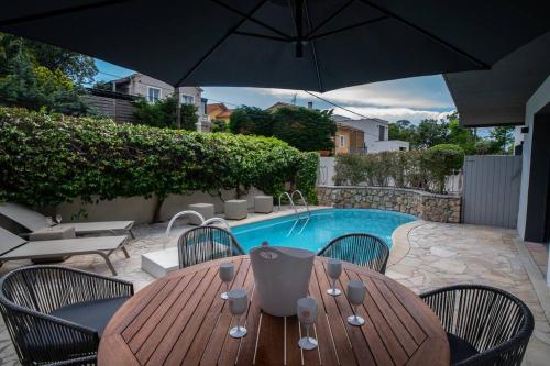 Rez de villa de charme-piscine-3 chambres 6 pers