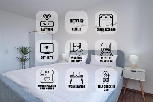 Schöne 2 Zimmerwohnung mit UHD-TV, großem Balkon und Hängematte