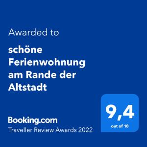 schöne Ferienwohnung am Rande der Altstadt