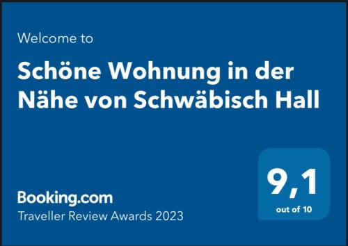 Schöne Wohnung in der Nähe von Schwäbisch Hall