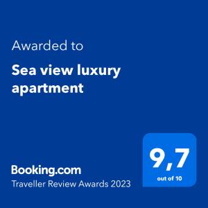 Sea view luxury apartment