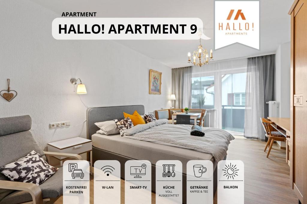 Appartement Sehr gemütliche Ferienwohnung in bester Lage mit Sonnenbalkon l Innenstadtnähe l 1 Minute zum Bahnhof l Küche l Großer Schreibtisch l TV l Free-WLAN l Willkommen im Hallo!-Apartment 9 5 Lilienstraße 86825 Bad Wörishofen