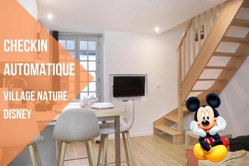 Self Checkin Automatique - 9 min Disney - LE MICKEY - COSYRENTING 14B Rue du Pont de Couilly, 77174 Villeneuve-le-Comte