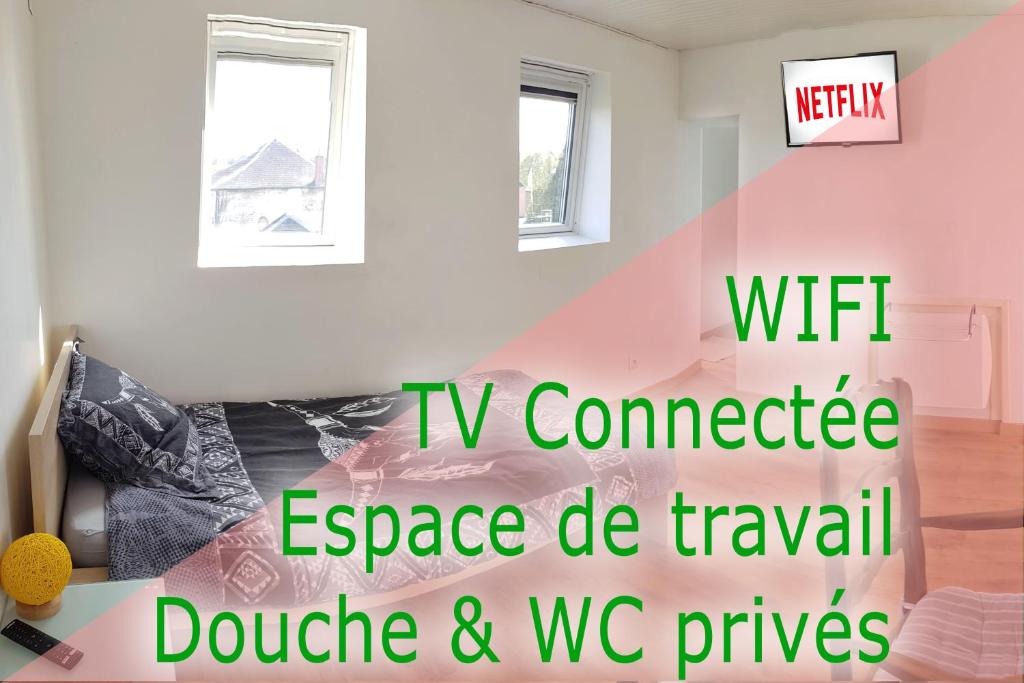 Appartement Semi studio - TV - WIFI - Salle de bain Privée 2 Rue d'Aulnoye 59440 Avesnes-sur-Helpe