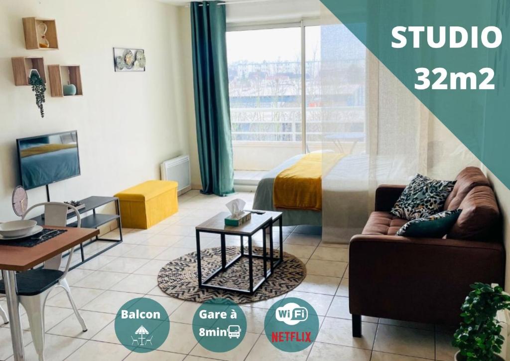 Appartement Spacieux studio sans vis à vis 13 Rue des Sources 77500 Chelles