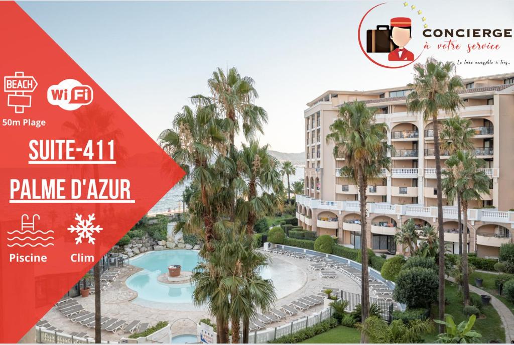 Studio 411 - Superbe vue mer plage et 2 piscines, parking couvert privé Suite 411 - 4ème étage 6 Rue de la Verrerie, 06150 Cannes