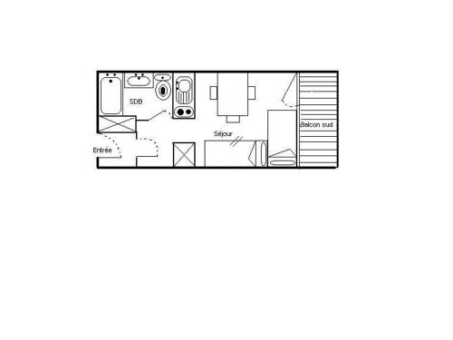 Studio Les Menuires, 1 pièce, 2 personnes - FR-1-344-858