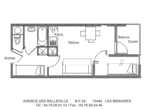 Studio Les Menuires, 1 pièce, 4 personnes - FR-1-344-833