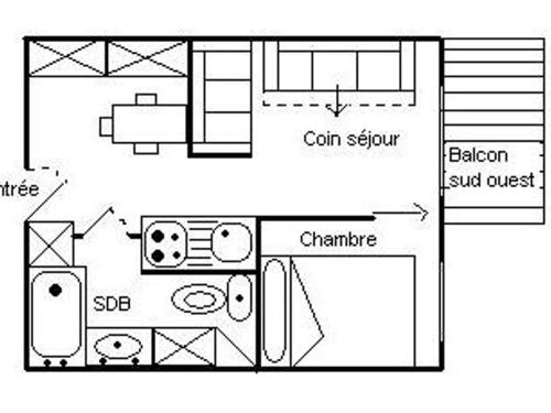 Studio Les Menuires, 1 pièce, 5 personnes - FR-1-344-1053