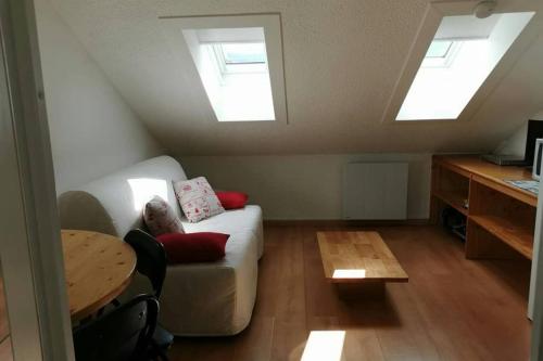 Studio mansardé 18 m2 climatisé avec piscine privée